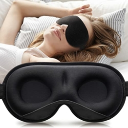 2022 Schlafmaske für Herren & Frauen, Umisleep 3D gewichtete Augenmaske Schlafmaske für Druckentlastung, 100% Lichtblockierende Schlafbrille mit verstellbarem Gurt für Reisen, Yoga, 120 g Augenbinde - 1