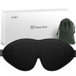 3D Schlafmaske für Herren und Frauen, onaEz 2022 Verbesserte Total Licht blockierendes Augenmaske, 12mm Vertiefte Augenhöhlen & erhöhen Nasenpads, Schlafbrille aus Seide für Reisen, Nickerchen - 1