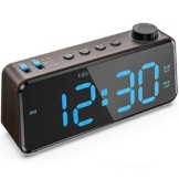 ANJANK Radiowecker mit Digital | Wecker mit USB Ladestation | Dimmbares LED Display | Dual Alarm mit Wochentag/Wochenend | Sleep Timer| Netzbetrieben mit Batterie Backup| Schlafzimmer Deko aus Holz - 1