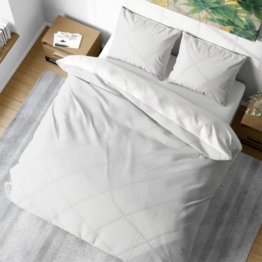 Bedtime Bambus-Bettwäsche Set 135x200, 1 Kissen-Bezug 80x80, zweifarbig: Grau/Weiß, kuschelig weiche Wendebettwäsche - 1