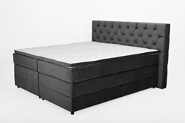 Belanoti ® Any Boxspringbett 180x200 mit Bettkasten 7-Zonen Taschenfederkern Matratze inklusive Visco Topper Bett 180x200 in der Farbe Anthrazit H2 Polsterbett mit Stauraum - 1