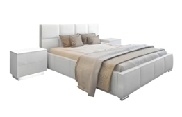 Bett Doppelbett SARA mit Lattenrost aus Metallrahmen und Bettkasten Polsterbett Bettgestell Schlafzimmer (180 x 200 cm), Madryt 920 - 1
