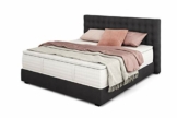 Betten Jumbo King Boxspringbett Deluxe 180x200 cm mit 33 cm hoher 7-Zonen TFK Härtegrad H3 | Farbe Anthrazit - 1