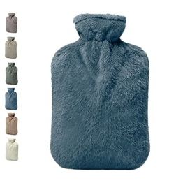 BICAREE Wärmflasche, PVC Heißwasserbeutel mit Deckel für Heiß- und Kalttherapie, Hand-Fußwärmer, Menstruationsbeschwerden(Blau) - 1