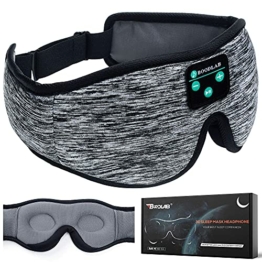 Boodlab Schlafkopfhörer Schlafmaske, 3D Schlafaugenmaske mit ultradünnen HD Stereo Lautsprechern Waschbar Einstellbar für schlafende Seitenschläfer, Flugreisen, Yoga, Meditation, Urlaub - 1