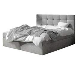 Boxspringbett Gazel mit 2 Bettkasten, Bonell-Matratze und Topperr, Continentalbett, Polsterbett, Amerikanisches Bett, Ehebett, gepolstertes Kopfteil (Muna 08, 160 x 200 cm) - 1