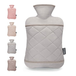 BYXAS Wärmflasche mit Hand Tasche Cover-2.0L BPA frei PVC Wasser Tasche, geruchlos Superior Material, ideal für Schmerzlinderung, grau - 1