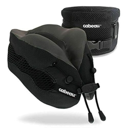 Cabeau Evolution Cool Travel Pillow- The Best Air Circulating Head and Neck Memory Foam Cooling Travel Pillow - Black - 1