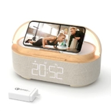 COLSUR Radiowecker Digital mit Wireless Charger, Bluetooth Lautsprecher mit USB-Ladegerät, Smart Wecker Schlummerfunktion Induktive Ladestation, Nachtlampe, Dimmbares LED-Display und Batterie-Backup - 1