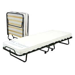 Cortassa - Klappbett XL Comfort mit Matratze aus Polyurethan, Höhe 10 cm, Einzel-Lattenrost aus Holz, 90 x 200, platzsparendes Bett mit Rollen - 1
