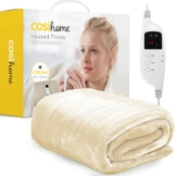 Cosi Home XL Heizdecke 180 x 130 cm - Extra große elektrische Wärmedecke mit Abschaltautomatik, waschbare Kuscheldecke mit digitaler Bedienung, Timer und 9 Heizstufen - Crème - 1
