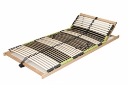 DaMi Lattenrost Relax Zerlegt 100 x 200 cm - 7 Zonen Lattenrahmen Aus Buche Mit 6-Fach Härteverstellung - Kopfteil verstellbar - 1