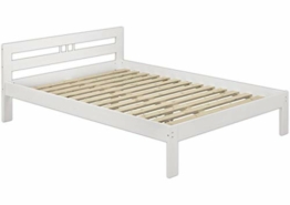 Erst-Holz® Massivholzbett weiß Kiefer Jugendbett 120x200 Einzelbett Futonbett mit Rollrost 60.64-12 W - 1