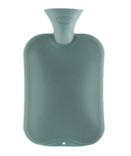 Fashy 6440 21 Wärmflasche ~ Thermoplast- Wärmeflasche Halblamelle, geruchsneutral, recyclingfähig, robust und langlebig, fugenloser, schmaler Flaschenhals ~ 2,0 Liter, anthrazit - 1