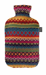 Fashy 6757 25 2007 Wärmflasche mit Bezug im Peru - Design 2.0 L, braun - rosa - 1