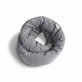 Huzi Design Infinity Pillow - Reisekissen Nackenkissen Ideal für Reise Büro Entwurf Weiches Nackenstützkissen (Grau) - 1
