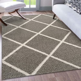 Impression Teppich Weicher Flächenteppich, Luxus Muster Teppich, Hochwertiger Schlafzimmerteppich, Wohnzimmerteppich, Küche - Grau, Größe:80x150 cm - 1