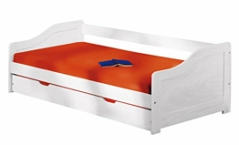 Inter Link Leonie Funktionsbett Bett Bed Kinderbett Kids Bett Einzelbett Bio Echt Holz Weiss lackiert - 1