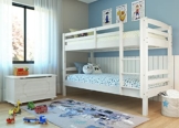 Inter Link Stabiles Hochbett Etagenbett Kinderbett Massivholz weiß 90 x 200 inkl. 2 x Rollrost - 1