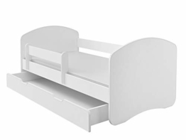 Kinderbett Jugendbett mit einer Schublade und Matratze Weiß ACMA II (180x80 cm + Schublade, Weiß) - 1