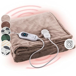 Klarstein XXL Wärmedecke, 120W Heizdecke mit Abschaltautomatik, Kuscheldecke fürs Bett, Sofa & Camping, Elektrische Heizdecken Groß, Wärmedecken Energiesparend & Waschbar, Decke Elektrisch 200x180 cm - 1