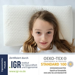 KNERST® Premium Kinderkopfkissen | 40x60 | Bio-Bezug Hypoallergen | Oeko-Tex I Made in EU I Kinderkissen ab 2 Jahre + I Ergonomisches Kissen Kinderzimmer mit Memory-Schaum I Flaches Kopfkissen Kinder - 1