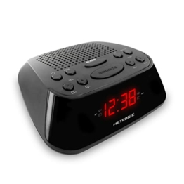Metronic 477003 Radiowecker FM Dual Alarm – Schwarz - 1
