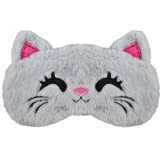 Mezeic Augenmaske für Schlafen, 3D Süße Tiere Schlafmaske Neuheit Augenbinde Augen Abdeckung Plüsch Nachtmaske für Kinder Mädchen Jungen Damen Reisen Nickerchen (Graue Katze) - 1