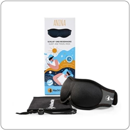 Nachtwaechter 3D Schlafmaske ANINA | 100% Verdunkelung | Super bequeme Schlafbrille | Perfekt zum Reisen | individuell anpassbar | inkl. praktischem Aufbewahrungsbeutel | Atmungsaktiv - 1