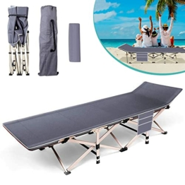 Nukdey Campingbett|Klappbett|Campingbetten für Erwachsene|Zehn-Bein-Strandbett mit Kissen und Seitentasche|Maximale Belastung 150kg/330lbs|Ideal für Büro Zuhause Strandparty Camping - 1