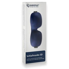 OHROPAX - Schlafmaske 3D in blau - 1 Stück - Dreidimensionale Form garantiert höchsten Tragekomfort und dunkelt vollständig ab - Augen und Nase bleiben frei, kein einengendes Gefühl - 1