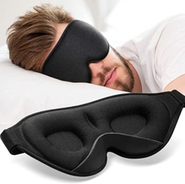 onaEz 2022 Verbesserte Schlafmaske und Augenmaske für Frauen Herren, Bequeme Atmungsaktive Schlafmasken aus 3D-konturiertem Weichem Material,100% Lichtblockierende Schlafbrille Damen Bequem für Reisen - 1