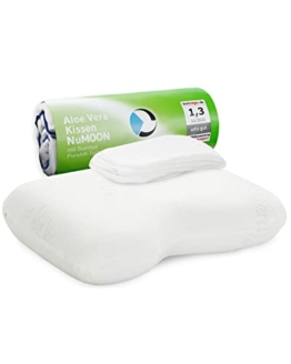 Orthopädisches Kopfkissen NuMOON | Testsieger Nackenstützkissen mit hautpflegendem Aloe Vera Bezug | Ergonomischer Memory-Foam gegen Nackenschmerzen | Seitenschläfer-Kissen mit gratis Wechsel-Bezug - 1