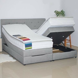 PAARA Boxspringbett mit Bettkasten Anti-Rutschmatten Taschenfederkern Matratze Kaltschaum Topper Komplettset 180 x 200 cm - Jedes Bett EIN Unikat - Made in Germany - 1