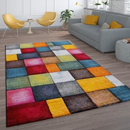 Paco Home Teppich Wohnzimmer Schlafzimmer Flur Kariert Mehrfarbig Bunt Modern, Grösse:60x110 cm - 1