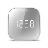 Philips Wecker mit Radio, Radio mit verspiegeltem Display, Digitalradio mit Doppelalarm, Sleep Timer & Schlummer Funktion, tragbar mit Batterie-Backup, Radio mit USB-Anschluss - 1