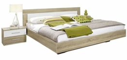 Rauch Möbel Venlo Bett Doppelbett mit 2 Nachttischen, Eiche Sonoma / Weiß, Liegefläche 180x200 cm, Stellmaß Bett-Anlage inklusive Nachttische BxHxT 285x83x205 cm - 1