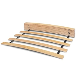 Rollrost 90x200 cm für Bett - Hochwertiger Rolllattenrost 17 Gebogene Birkenholzlatten mit Band verbunden.Lattenroste holzlatten Klappbar Bestimmt für Feder- sowie Schaummatratzen. (90x200) - 1