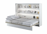 Schrankbett Bed Concept, Wandklappbett mit Lattenrost, V-Bett, Wandbett Bettschrank Schrank mit integriertem Klappbett Funktionsbett (BC-04, 140 x 200 cm, Weiß/Weiß, Horizontal) - 1