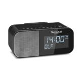 TechniSat VIOLA CR 1 – DAB+ Radiowecker mit Wireless Charging (UKW, Zwei Wecktimer, Snooze, Sleeptimer, USB-Ladefunktion, Kopfhöreranschluss, 3.3 Watt, Display 3.5 Zoll, Netzteil) schwarz - 1