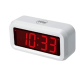 Timegyro Kleiner LED-Digitalwecker Wecker Batteriebetrieben Digitale Wanduhr Batterie Tischuhr Batteriebetrieb mit großem Display (White) - 1