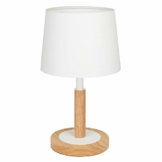 Tomons Nachttischlampe Dimmbar aus Holz, Moderne Stil LED Tischlampe, Schreibtischlampe Retro für Schlafzimmer oder im Hotel oder Café - Weiß - 1