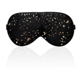 townssilk 100% Seiden-Schlafmaske mit verstellbaren Bändern, bequeme und super weiche Augenmaske ultimative Schlafhilfe, Augenbinde goldener Mond - 1