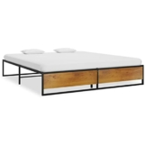 vidaXL Bettgestell Bett Metallbett Schlafzimmerbett Doppelbett Bettrahmen Ehebett Lattenrost Schlafzimmermöbel Schwarz Metall 140x200cm - 1