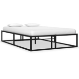 vidaXL Bettgestell Bett Metallbett Schlafzimmerbett Doppelbett Bettrahmen Ehebett Lattenrost Schlafzimmermöbel Schwarz Metall 120x200cm - 1