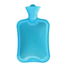 Wärmflasche ohne Bezug 2L großer Öffnung Sichere und Haltbare Naturkautschuk Bettflasche für Kinder und Erwachsene Geschenke für Frauen (Blau) - 1