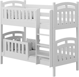 Weiß Etagenbett für Kinder 90x190 90x200 80x160 cm Massivholz Kiefer - Hochbett Kinderbett - Jugendbett - 200x90 - 1